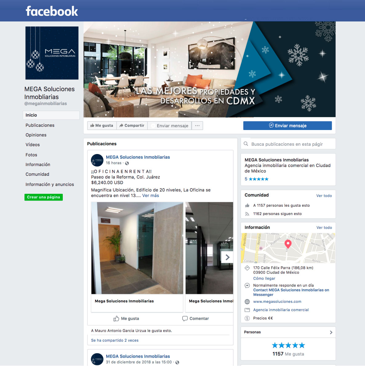 MEGA Inmobiliarias Facebook