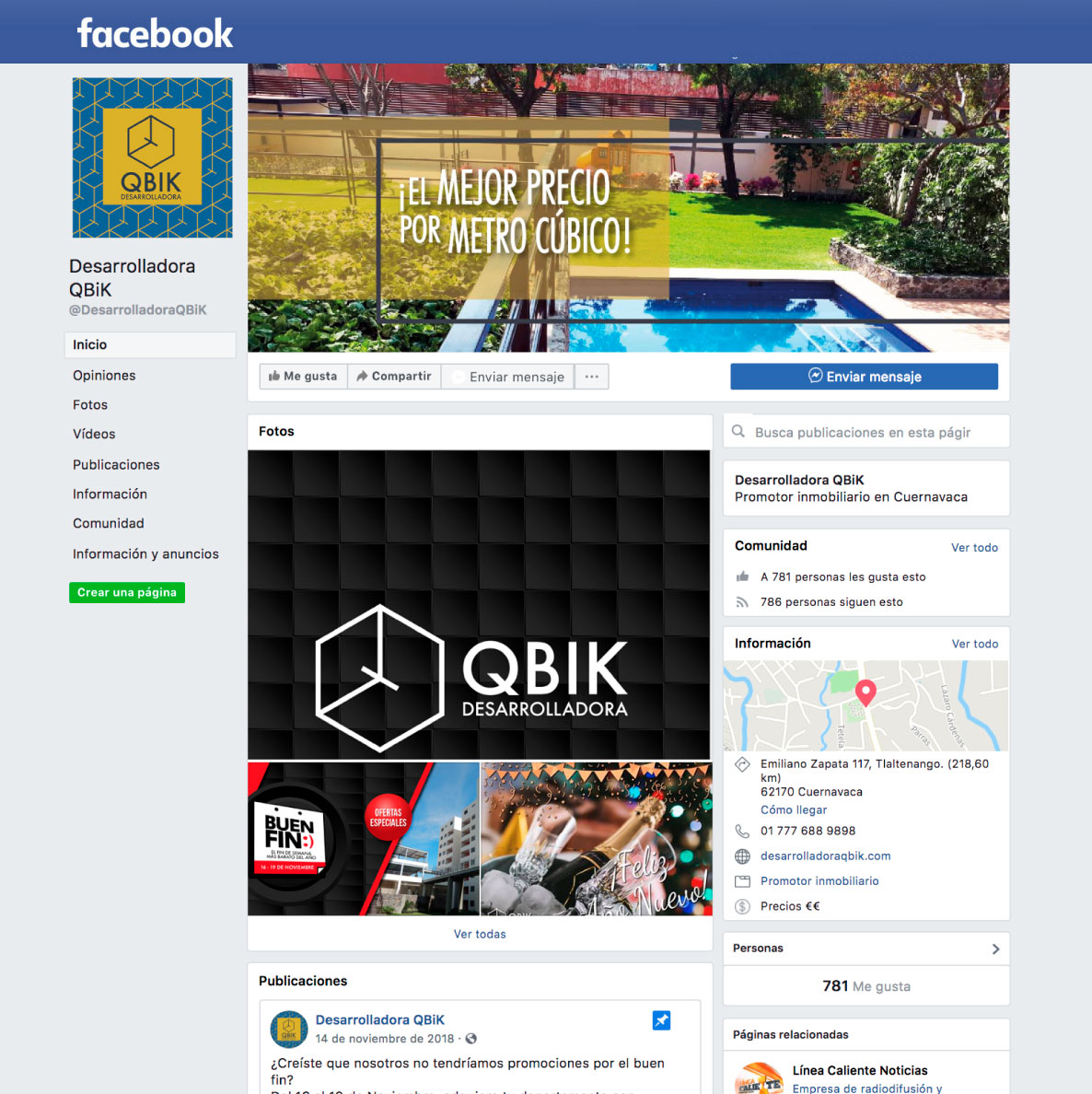 Desarrolladora Qbik Facebook